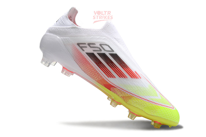 F50 Elite Laceless FG – Blanc/Jaune Fluo/Rouge