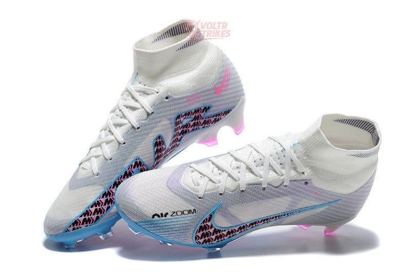 Superfly 9 Elite FG – Blanc / Bleu