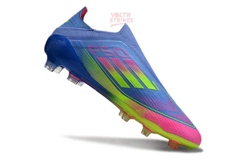 F50 Elite Laceless FG – Bleu/Rose/Jaune