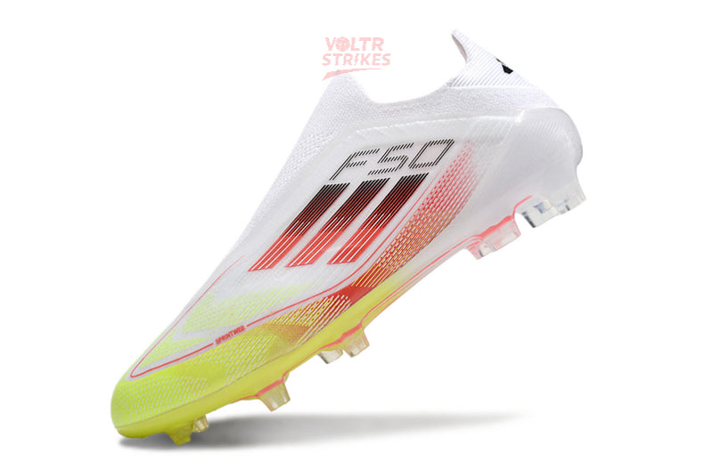 F50 Elite Laceless FG – Blanc/Jaune Fluo/Rouge