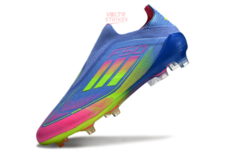 F50 Elite Laceless FG – Bleu/Rose/Jaune