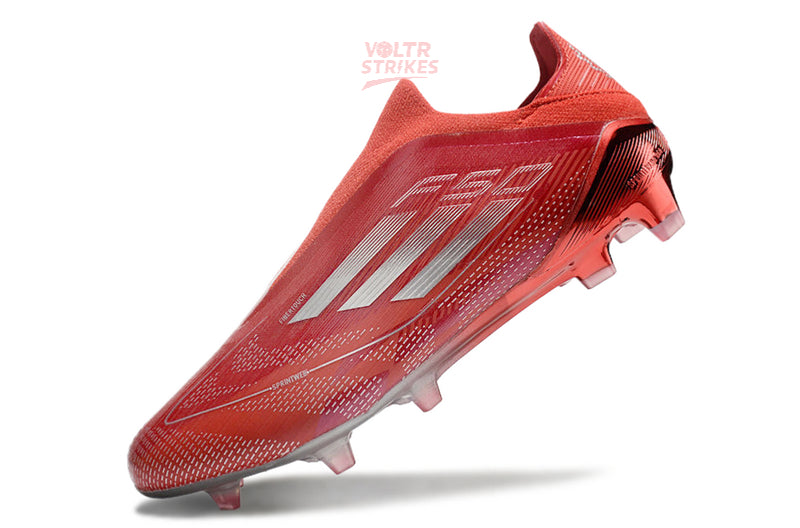 F50 Elite Laceless FG – Rouge Métallisé