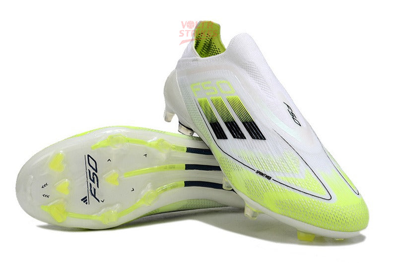 F50 Elite Laceless FG – Blanc & Volt