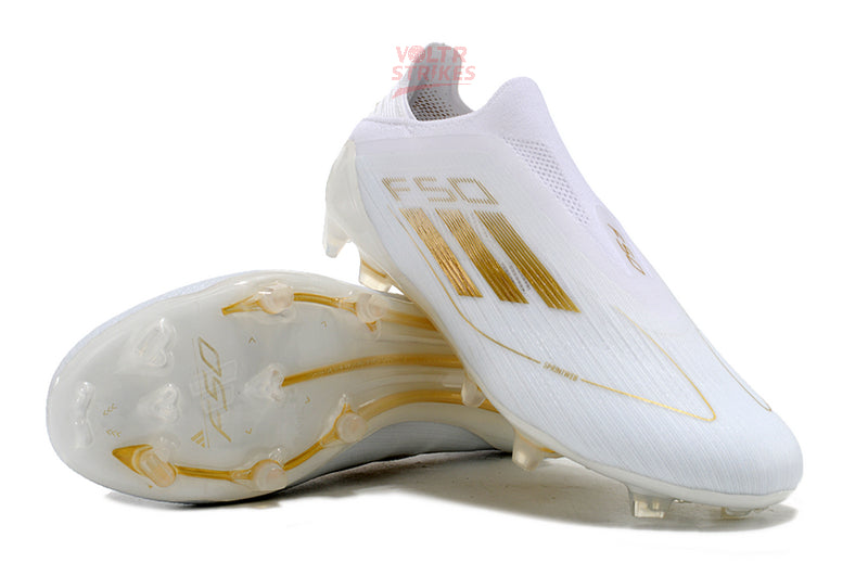 F50 Elite Laceless FG – Blanc/Or