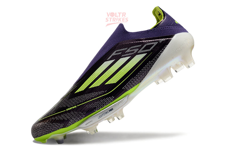 F50+ Laceless FG – Violet/Blanc/Vert