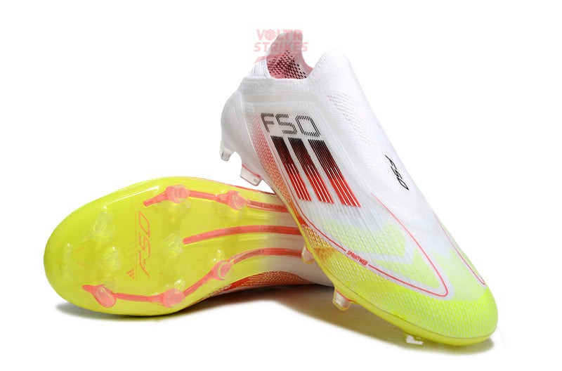 F50 Elite Laceless FG – Blanc/Jaune Fluo/Rouge