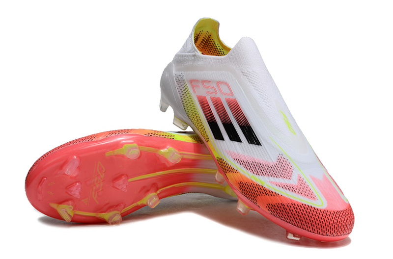 F50 Elite Laceless FG – Solar Red & Lucid Lemon