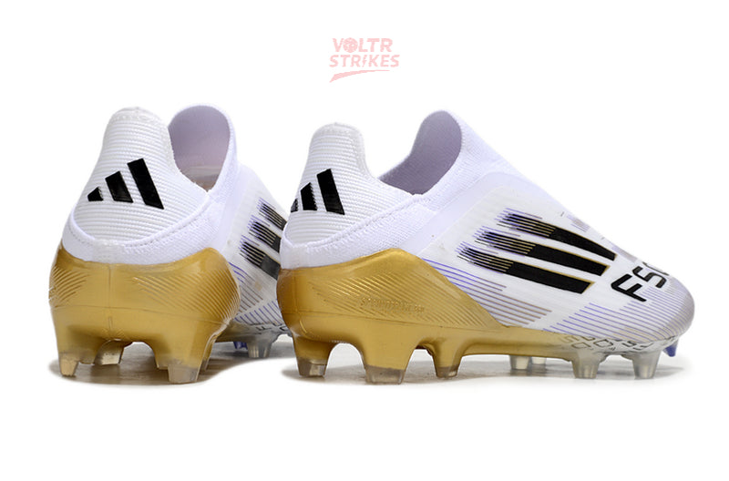 F50 Elite Laceless SG – Blanc/Noir Or