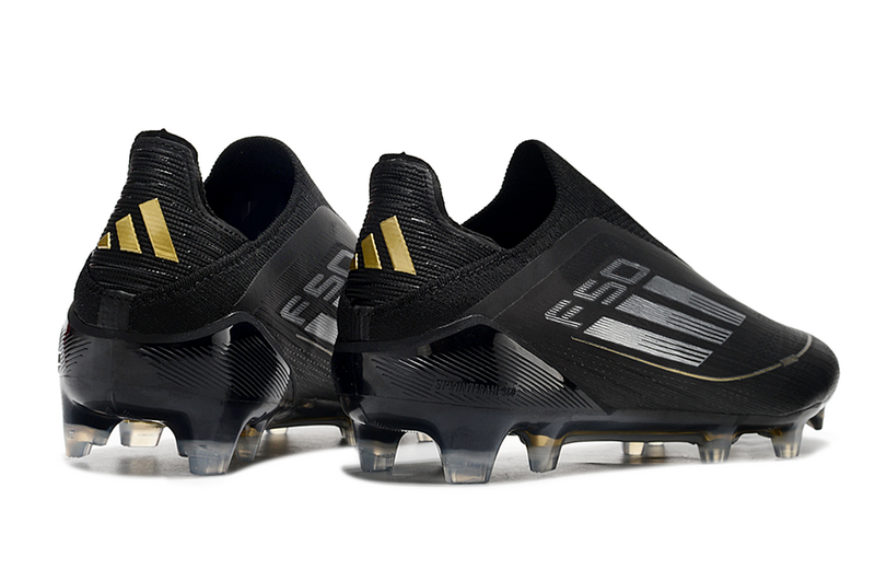 F50 Elite Laceless FG – Noir/Chrome
