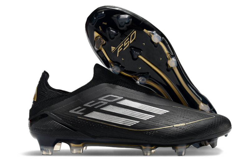F50 Elite Laceless FG – Noir/Chrome