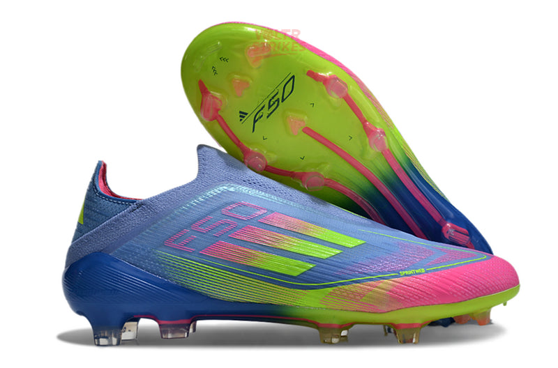 F50 Elite Laceless FG – Bleu/Rose/Jaune