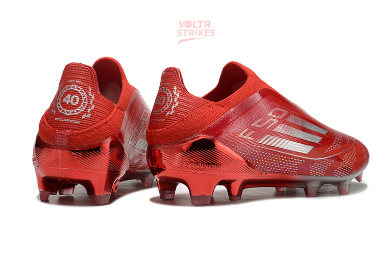F50 Elite Laceless FG – Rouge Métallisé