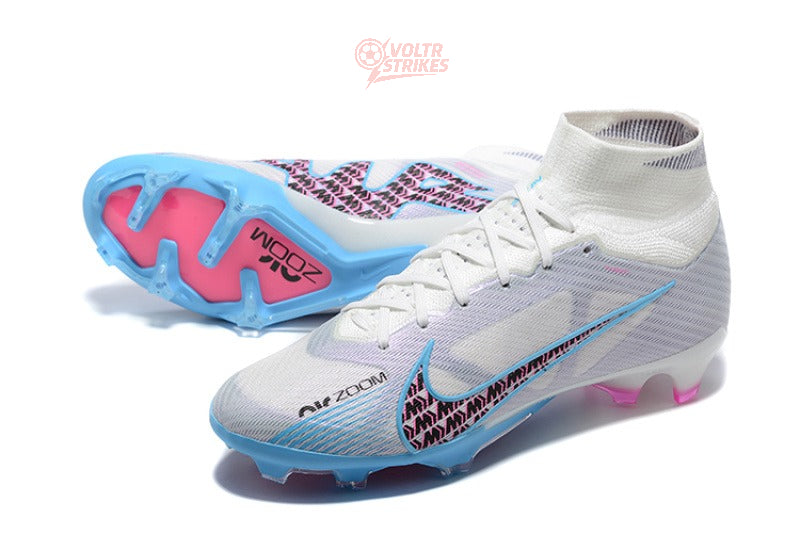 Superfly 9 Elite FG – Blanc / Bleu