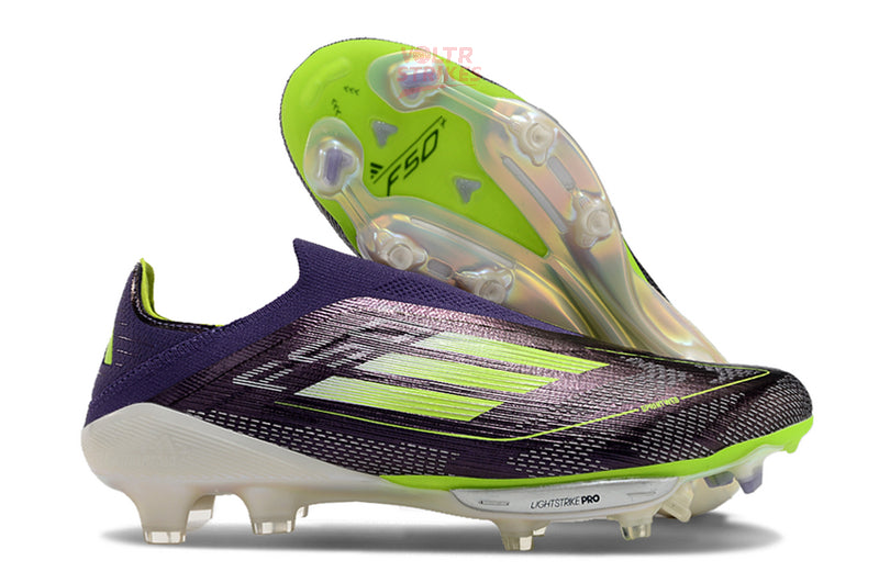 F50+ Laceless FG – Violet/Blanc/Vert