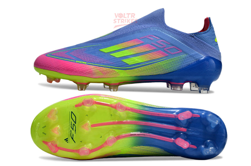 F50 Elite Laceless FG – Bleu/Rose/Jaune