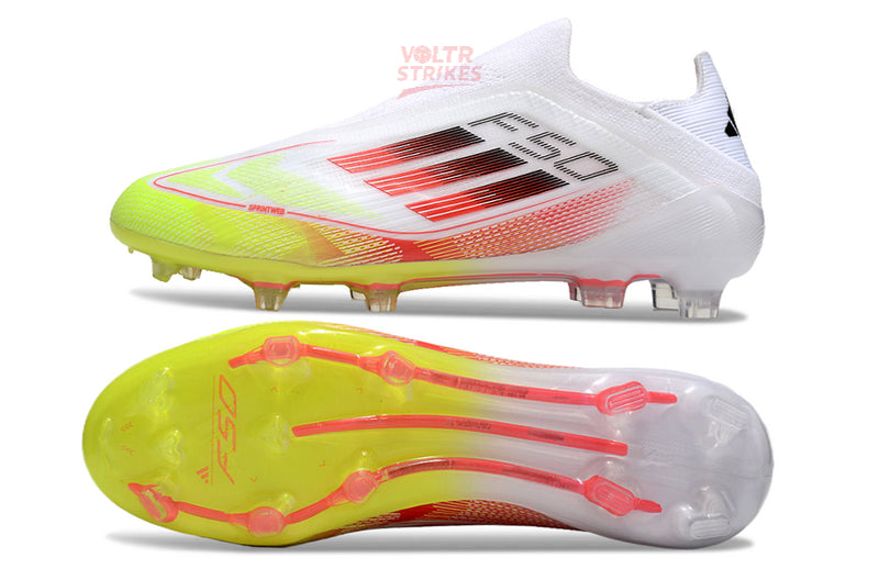 F50 Elite Laceless FG – Blanc/Jaune Fluo/Rouge