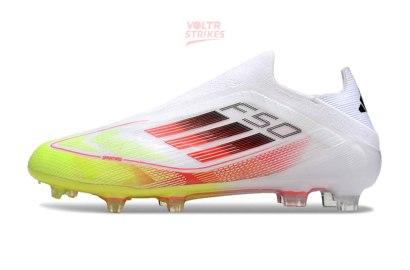 F50 Elite Laceless FG – Blanc/Jaune Fluo/Rouge
