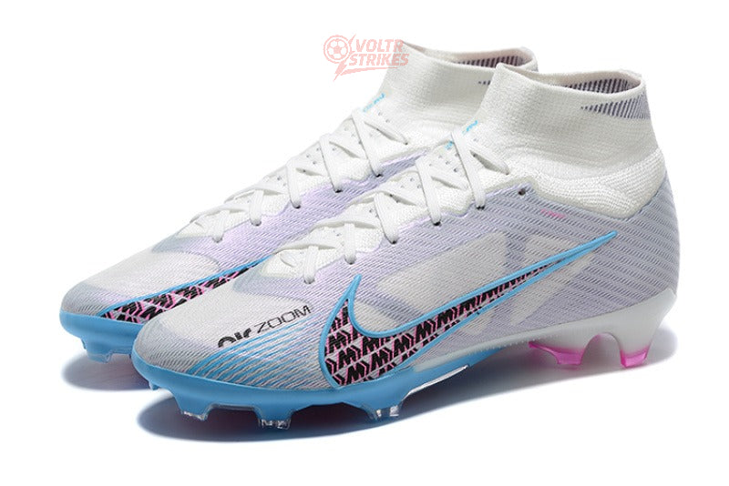 Superfly 9 Elite FG – Blanc / Bleu