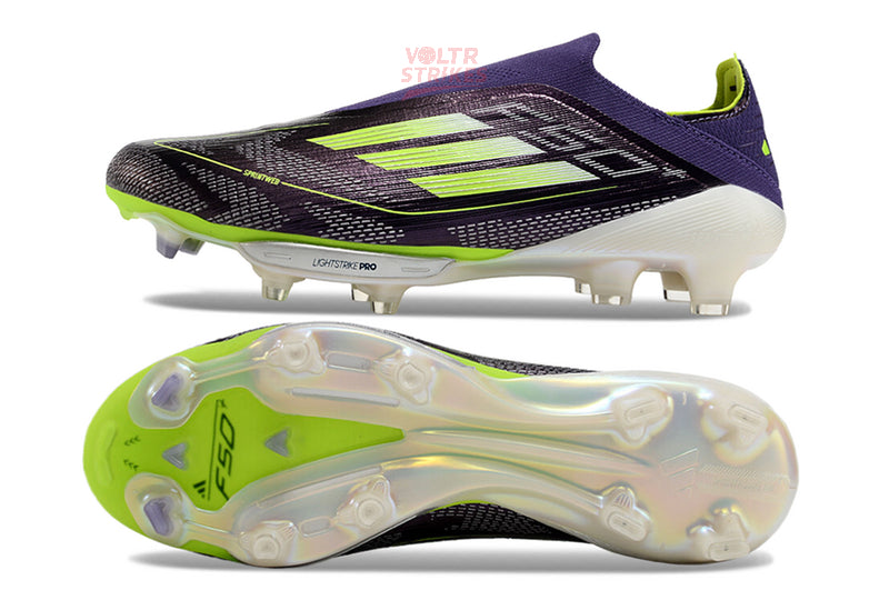 F50+ Laceless FG – Violet/Blanc/Vert