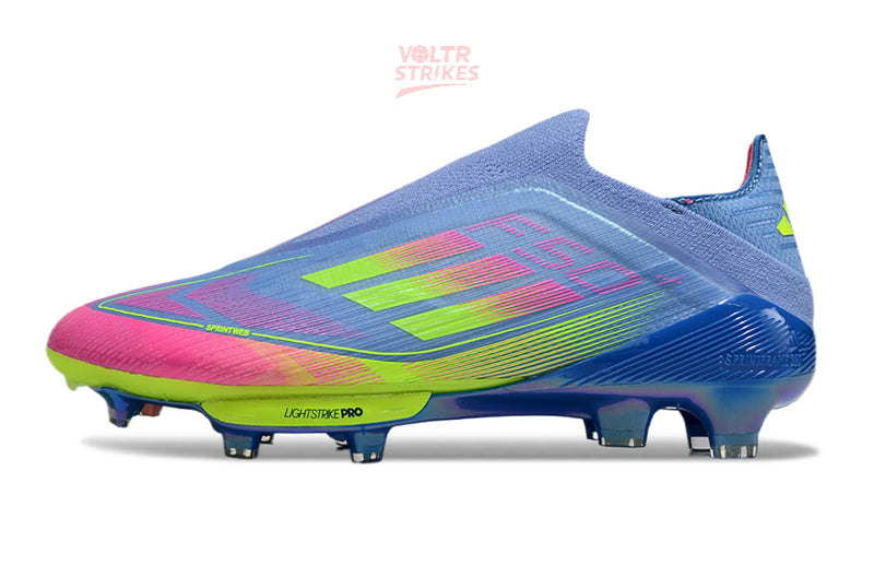 F50+ Laceless FG – Bleu/Rose/Jaune