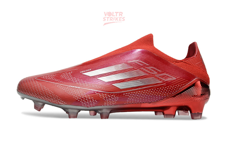F50 Elite Laceless FG – Rouge Métallisé