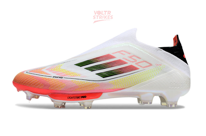 F50+ Laceless FG – Blanc/Rouge/Noir