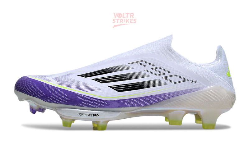 F50+ Laceless FG – Blanc/Violet/Noir